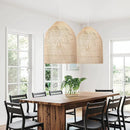 Arturesthome 1 Light Wicker Bell Pendant Lamp, Design Basket Rattan Woven Pendant Light Shades, Handmade Hanging Ceiling Lights Crafts Lampshade 16.5"*20.8" by GreenHaven Gardens