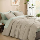 Litanika Oatmeal Comforter California King Size, 3 Pieces Cal King Lightweight Solid Bedding Comforter Set, All Season Fluffy Bed Set (104x96In Comforter & 2 Pillowcases) by CozyNest Decor