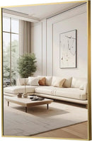 FARMER 30x36 Inch Gold Bathroom Mirror, Rectangle Wall Mounted Mirror, Vanity Mirror, Brushed Square Mirror, Framed Bathroom Mirror for Bedrooms, Entryways, Living Rooms, Horizontal/Vertical by CozyNest Decor