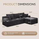 Hobestluk Modular Sectional Sofa Couches 108" L-Shape Couch 3 Seat Modular Sofa Memory Foam Sectional Couches for Living Room, Boneless Couch with Oversized Chaise (Grey, Right Facing) by CozyNest Decor