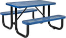 Global Industrial 4' Rectangular Expanded Metal Picnic Table, 48" L x 62" W,Blue by GreenHaven Gardens