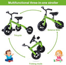 Ancaixin 3 in 1 Toddler Tricycles for 2-5 Years Old Boys and Girls with Adjustable Seat Detachable Pedal and Bell, Foldable Baby Balance Bike Riding Toys for Kids, Child Birthday Gift Green by TinyTreasures Baby Boutique