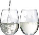Corgi Stemless Wine Glasses Set Of 2 By Dog Lover Glass Gifts For Mom Dad Sisters Wi by The Wine Savant