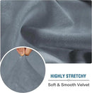 H.VERSAILTEX Velvet Stretch Individual Couch Cushion Cover Plush Cushion Slipcover for Loveseat Sofa Cushion Furniture Protector Seat Cushion Sofa Cover (1 Piece Sofa Cushion Cover, Stone Blue) by CozyNest Decor