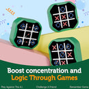 3 in 1 Electronic Tic Tac Toe Game, Handheld Digital Tic Tac Toe Bolt Game with Silent Mode, Portable Learing Toy Gift for Kids & Adults, Green(One Pack) by TinyTreasures Baby Boutique