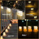 Solar Step Lights Outdoor LED Deck Fence Patio Wall Lights Garden Pathway Decoration Lighting 6 Pack(Warm White) by GreenHaven Gardens