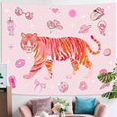 Lunerfex Y2K Tapestry Pink Tiger Wall Tapestry, Cute Tapestries for Bedroom Funny Tapestries Wall Hanging for Bedroom Living Room Decor Pink-3 44"x60" by CozyNest Decor