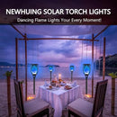 4PCs Halloween Solar Torch Lights Outdoor, 43in 96 LED, Waterproof Landscape Garden Pathway Light with Blue Vivid Dancing Flickering Flames, Auto On/Off Dusk to Dawn for Halloween Lights Decoration by GreenHaven Gardens