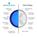 Ahimsa Stainless Steel Kids Dinnerware Set - 5 Piece Stainless Steel Toddler Plates and Bowls Set, Pediatrician Designed, Plastic Free Toddler Plate and Bowl, Kids Utensils and Cup (Blue) by TinyTreasures Baby Boutique