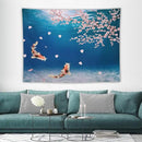 Japanese Koi Fish Tapestry, Cherry Blossoms Asian Oriental Blue Floral Branch Koi Fish Carp Tapestries Wall Hanging for Bedroom Living Room Office Decor 80"x60" by CozyNest Decor