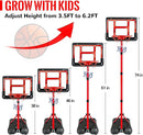 Kids Basketball Hoop with Stand, Adjustable Basketball Set, Toddler Basketball Toys for Boys Age 3 4 5 6 7 8, Indoor Outdoor Backyard Sport Game Gifts by TinyTreasures Baby Boutique