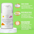 Kid Face Sunscreen Moisturizer with SPF – SPF 30 Mineral Face Sunscreen – Lightweight, Non-Greasy, Reef-Safe with Zinc Oxide & Niacinamide – Broad-Spectrum UV Protection – Daily Moisturizer for Kids by TinyTreasures Baby Boutique