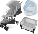 2 Pack Baby Mosquito Net for Stroller, Playard & Bassinet, Reusable Bug Net for Cradles, Carrier, Pack and Plays and Portable Mini Crib, Baby Playpen Mosquito Net Cover, White by TinyTreasures Baby Boutique