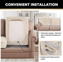 PrinceDeco Velvet Couch Cushion Cover Soft Stretch Cushion Slipcover for Chair Loveseat Sofa Cushion Furniture Protector Seat Cushion Sofa Cover (2 Piece Large Sofa Cushion Covers, Ivory) by CozyNest Decor