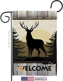 Welcome Deer Garden House Flags Set Animals Wildlife Outdoor Bear Wolf Pet Nature Farm Animal Creature Small Decorative Gift Yard Banner Made In USA 28 X 40 by GreenHaven Gardens