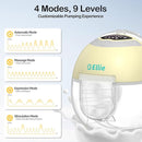Ellie Wearable Hands Free Breast Pump, Portable Breastfeeding Pump w/Soft Double-Sealed Flange, Anti-Backflow & Leakproof Design, Ultra-Slim and Quiet, 4 Modes 9 Levels, Smart Nightlight, 2 Pack by TinyTreasures Baby Boutique
