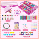 Friendship Bracelet Making Kit with Storage Box,DIY String Bracelet Arts and Craft for Girls Aged 8-12,Kids' Travel Activity Toy Set,Easter Birthday Gifts for Ages 6 7 8 9 10 11 12 Year Old Rose by TinyTreasures Baby Boutique