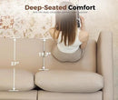 118.5" Faux Leather Modular Sectional Sofa with Storage Seat, Oversized 4 Seater Couch Deep Seat with Removable Cover Whitesand by CozyNest Decor