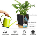 5 Pack 5 inch Self-Watering Pots, African Violets Planter with Drainage Holes and Reservoir, Black Brown Plastic Planter for Indoor Outdoor Plants Flowers and Houseplants black brown, 5 inch 5 pcs by GreenHaven Gardens