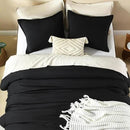 Litanika Oversized King Comforters Black Super King Size, 3 Pieces Lightweight Solid Bedding Comforter Set, All Season Fluffy Bed Set (120x120In Comforter & 2 Pillowcases) by CozyNest Decor