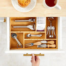 Juvale Drawer Organizer Tray - 14 x 10 x 2 In Brown Bamboo - 8 Adjustable Dividers for Custom Storage - Silverware & Utensil Organizer - Desk Drawer Divider - Versatile Wooden Divided Tray by CozyNest Decor