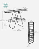 SONGMICS Clothes Drying Rack, Foldable 2-Level Laundry Drying Rack, Free-Standing Laundry Airer, with Height-Adjustable Wings, 33 Drying Rails, Sock Clips, Black ULLR053B01V1 by CozyNest Decor