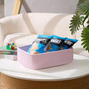 Large Shallow Organizing Baskets 15x11x5.1 Inches - Rope Woven Storage Bins for Bathroom, Shelves, Cube Closet, Light Pink 2 Packs by CozyNest Decor