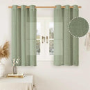 LAMIT Sage Green Linen Curtains for Windows 2 Panels Set, 48 Inch Linen Textured Light Filtering Drapes Bronze Grommet Boho Panels for Farmhouse/RV Camper/Loft, 34 x 48 Inch by CozyNest Decor