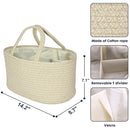 Baby Diaper Caddy Organizer for Girl Boy Cotton Rope Nursery Storage Bin Basket Portable Holder Tote Bag for Changing Table Car Travel Baby Shower Gifts Newborn Registry Must Have Items oatmeal by TinyTreasures Baby Boutique