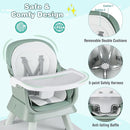 HONEY JOY 8 in 1 Baby High Chair, Convertible Highchair for Babies and Toddlers/Table and Chair Set/Building Block Table/Booster Seat/Stool/Toddler Chair with Safety Harness (Green) by TinyTreasures Baby Boutique