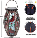 Outdoor Solar Lantern-Waterproof Hummingbird Hanging Metal Decorative Lights for Patio Table Garden Pathway Yard with Super Bright Warm White LED, Large Solar Panels, Auto On/Off Sensor by GreenHaven Gardens
