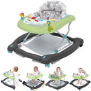 Foldable Baby 5-in-1 Activity Walker - Rocker, Activity Center, Bouncer, Seat Walker, Push Walker - Adjustable Speed Rear Wheels and Height Toys Ages 6-18 Months… (Green) by TinyTreasures Baby Boutique
