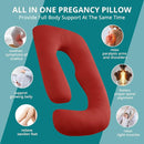 Sasttie Pregnancy Pillows for Sleeping, Jumbo U Shaped Cooling Full Body Pillow with Removable Cover, Pregnant Women Must Haves, Maternity Essential, Red by TinyTreasures Baby Boutique