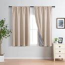 XWZO 100% Blackout Window Curtain Panels with Tiebacks- Noise Reduction and Light Blocking Rod Pocket Curtains with Black Liner for Studio, Basement Room, Biscotti Beige, W52 x L54, Set of 2 by TinyTreasures Baby Boutique
