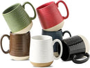 Hasense Ceramic Coffee Mugs Set of 6, 15 oz Large Porcelain Mugs with Handle for Women Men, Colorful Coffee Cups for Latte, Tea, Cappuccino, Microwave & Dishwasher Safe by CozyNest Decor