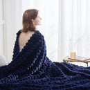 NEWCOSPLAY Super Soft King Blanket Dark Navy Premium Silky Flannel Fleece 3D Clouds Stylish Jacquard Lightweight Bed Blanket All Season Use 350GSM (Dark Navy, King(90"x110")) by CozyNest Decor