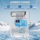 Commercial Ice Maker Machine 350 LBS/24H, 136 Ice Trays Freestanding & Undercounter Ice Machine Stainless Steel with 60 LBS Ice Storage Capacity, Ice Maker with Water Line and Filter, Dual Water Inlet by CozyNest Decor