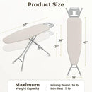 Yaheetech Foldable Ironing Board, Heavy Duty Iron Board with 9 Adjustable Heights, 4 Layer Cover and Safety Iron Rest, 52X14 Compact and Space Save Iron Board for Home Laundry Room Use, Beige by CozyNest Decor