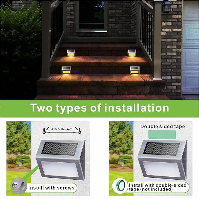 XLUX Solar Lights for Steps Decks Pathway Yard Stairs Fences, LED lamp, Outdoor Waterproof,Warm Light,12 Pack, photo 4 of 8