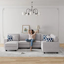 L Lengend Vansen Modular Sectional Sofa U Shaped Couch with Ottoman Modern Reversible Corner Sectional Couch for Living Room (Light Grey, U Shaped Sofa-2) by CozyNest Decor