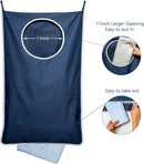 KEEPJOY XL Hanging Laundry Hamper Bag, Hanging Hamper with 2 Strong Hooks for Dirty clothes Door Hanging Laundry bag Large Size 36X22 inch (Blue-1Pack) by CozyNest Decor