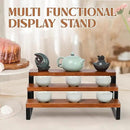 3 Tier Wooden Display Riser Stand Perfume Organizer with Metal Stand, Dessert Table Display Set, Food Display Stands for Party, Brown Rustic Solid Wood Shelf for Cupcakes, Perfume, Cologne, Spiece by CozyNest Decor