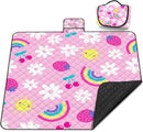 Extra Large Picnic Blanket Waterproof,80"x 80"Foldable Machine Washable Beach Blankets,Outdoor Blanket for 6-8 Adults, Picnic Mat Suitable for Indoor Crawling,Park Beach,Camping,Hiking, Travel(Pink) by TinyTreasures Baby Boutique