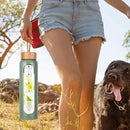 Aqulea Glass Water Bottles 25 Oz with Silicone Sleeve - BPA Free Reusable Wide Mouth Glass Motivational Water Bottles with Fruit Infuser – Leak Proof Borosilicate Water Bottle with Time Marker (Green) by CozyNest Decor