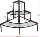 DOEWORKS 3 Tier Plant Stand Flower Pot Rack, Quarter Round Plant Corner Shelf Planters Display Holder orchid shelves for Indoor Outdoor Use, Black by GreenHaven Gardens