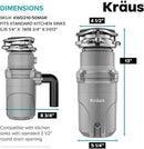 KRAUS® WasteGuard™ High-Speed 1/2 HP Continuous Feed Ultra-Quiet Motor Garbage Disposal with Power Cord and Flange Included and Universal Mount by CozyNest Decor
