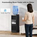 Water Dispenser with Ice Maker Function, Top Loading Hot and Cold Water Cooler for 5 Gallon Bottle - Includes Child Safety Lock - Water Machine for Home, Office, Garage - Black by CozyNest Decor