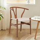 Tomile Solid Wood Wishbone Chair Y Chair Mid-Century Armrest Dining Chair, Hemp Seat (Ash Wood - Walnut., Pack of 1) by CozyNest Decor