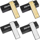UPINS Harmonica, 4PCS Key of C 10 Hole 10 Tones Titanium Color Harmonica with Case for Beginner (Gold, Silver) by TinyTreasures Baby Boutique