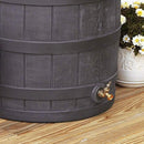 Good Ideas Rain Wizard 50 Gallon Plastic Outdoor Home Rain Barrel Water Storage Collector with Brass Spigot and Flat Back Design, Oak (4 Pack) by GreenHaven Gardens